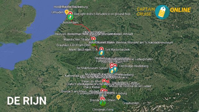  DE ROUTE RIVIER CRUISE AMSTERDAM - BAZEL-AMSTERDAM